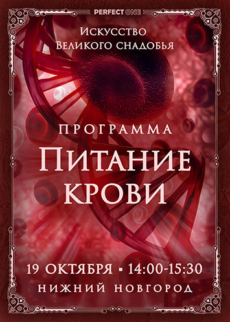 Программа «Искусство Великого снадобья. Питание крови». 19 октября 2019 Место: Россия, Нижний Новгород
